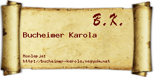 Bucheimer Karola névjegykártya